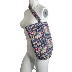 Vera Bradley tote bag purse floral pockets paisley quilted double handle